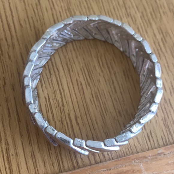 Silver, one size, gently used bracelet. Stretchy and will fit most wrists. - Picture 2 of 3